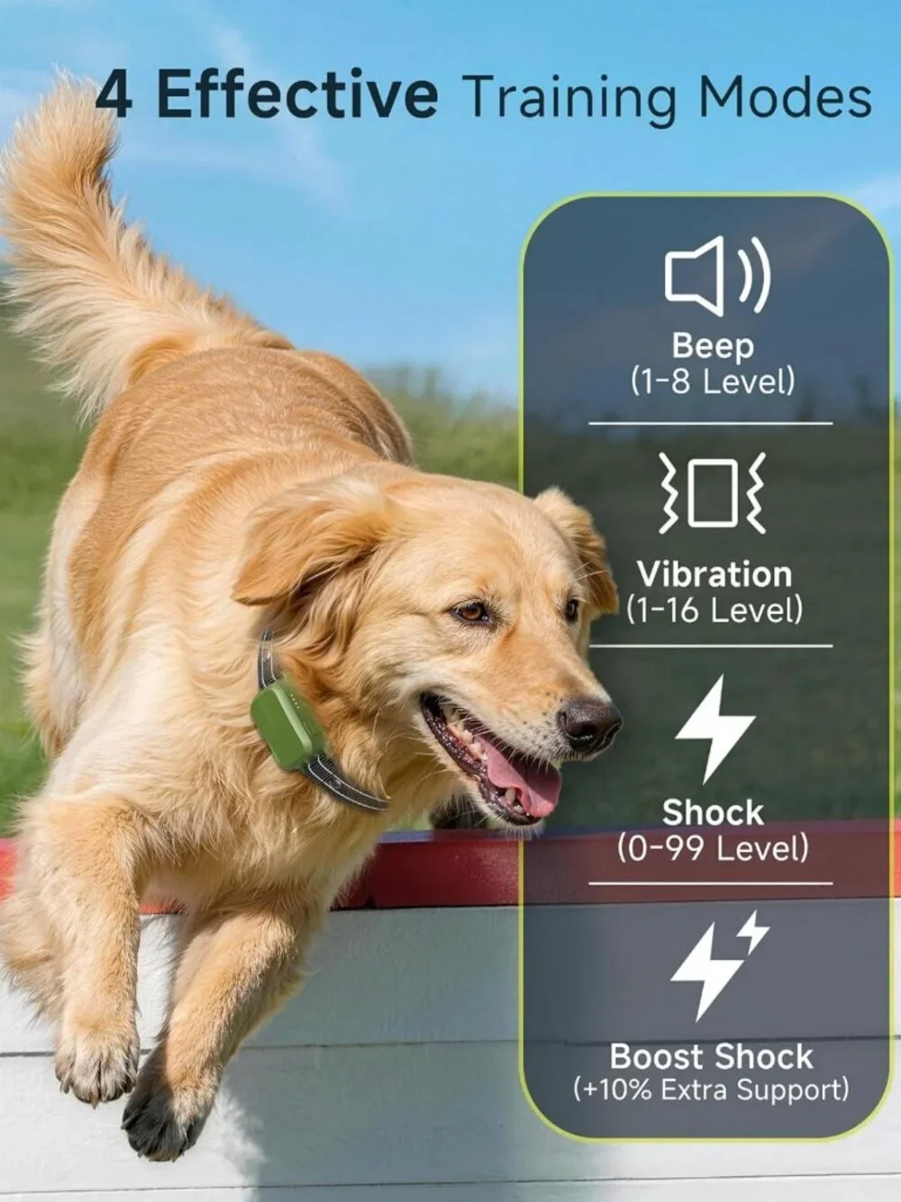 Rechargeable Dog Training Shock Collar - 4500FT Remote for 10-120lb Dogs